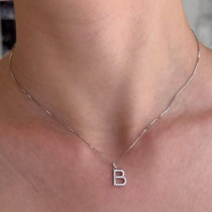 Pendente Iniziale B Ambrosia Oro 18 kt e Swarovski