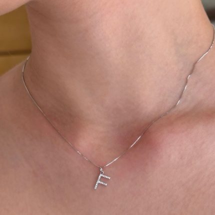 Pendente Iniziale F Ambrosia Oro 18 kt e Swarovski