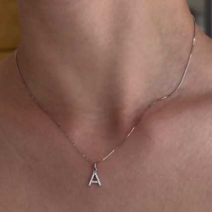 Pendente Iniziale A Ambrosia Oro 18 kt e Swarovski