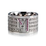 Anello TUUM Animae Mater Rodiato Rubini rossi size 12