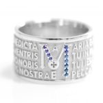 Anello TUUM Animae Mater Rodiato Zaffiri blu size 16