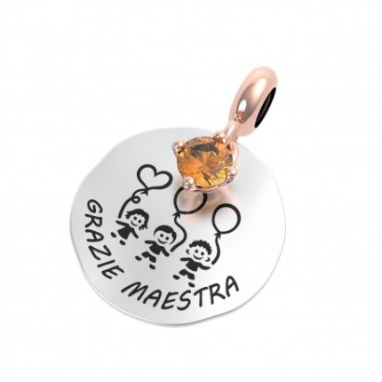 Charm Donna Rerum Momenti in Argento con Citrino