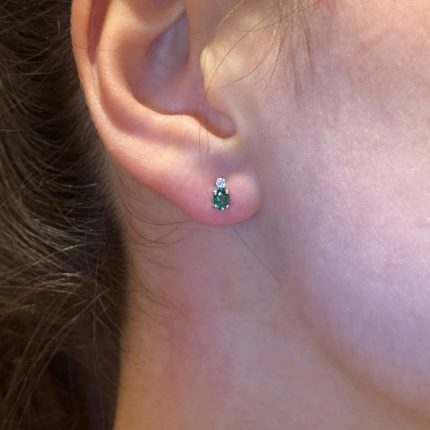 Orecchini BiBiGì Oro bianco 18 kt con Smeraldi e Diamanti