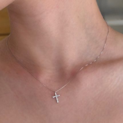 Collana Ambrosia Croce Oro 18 kt e Swarovski