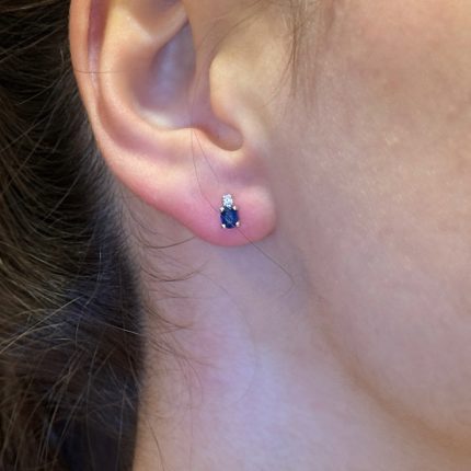 Orecchini BiBiGì Oro bianco 18 kt con Zaffiri e Diamanti