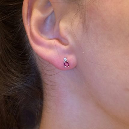 Orecchini BiBiGì Oro bianco 18 kt con Rubini e Diamanti