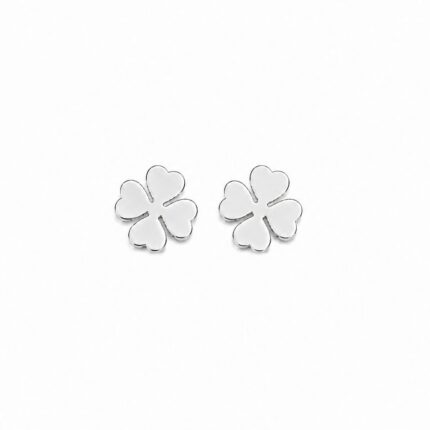 Stroili 9kt White Gold Four-Leaf Clover Earrings