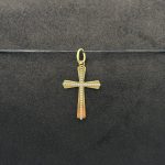 Ciondolo Stroili Croce Oro Giallo e Bianco 9 kt