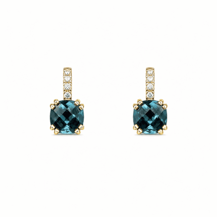 Stroili 9kt Yellow Gold Topaz Swarovski Earrings