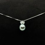 Collier Damiani Oro Bianco 18 kt Diamanti e Perla Tahitiana