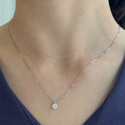 Collana Punto Luce Oro Bianco 18 kt e Diamante