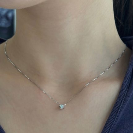 Collana Punto Luce Oro Bianco 18 kt e Diamante