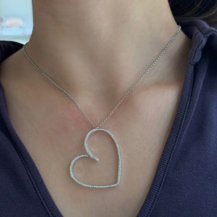 Collana Cuore Giorgio Visconti Oro Bianco 18 kt e Diamanti