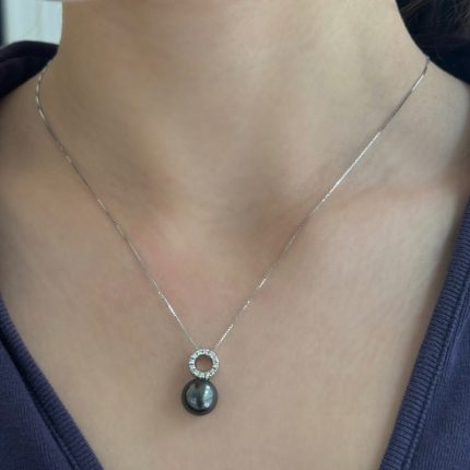 Collana Kiara Oro DIamanti e Perla Tahitiana