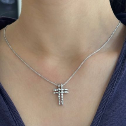 Collana Croce Damiani Oro Bianco 18 kt e Diamanti