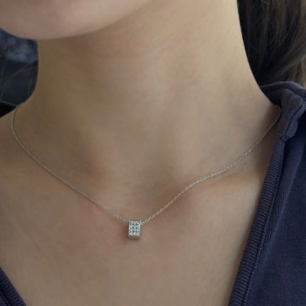 Collana Polello Oro Bianco 18 kt e Diamanti