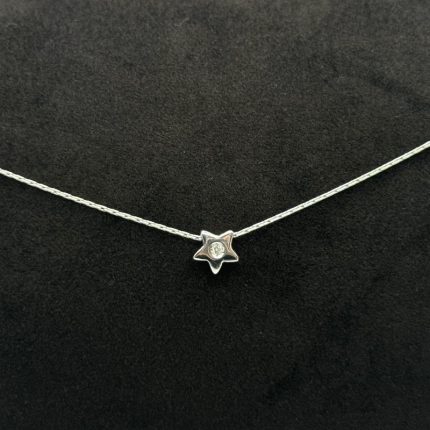 Collana Punto Luce a Stella Oro e Diamante