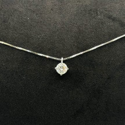 Collana Punto Luce Oro Bianco 18 kt e Diamante