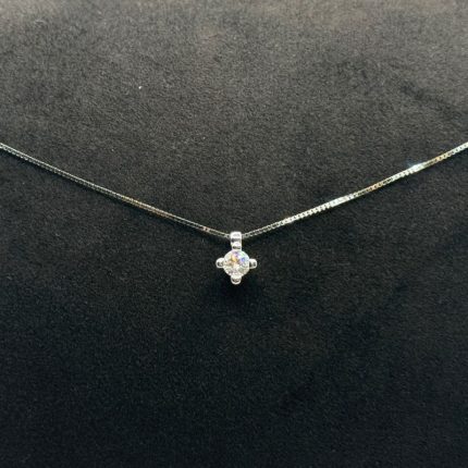 Collana Punto Luce Oro Bianco 18 kt e Diamante