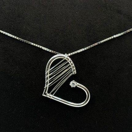 Collana Cuore Oro Bianco 18 kt e Diamante