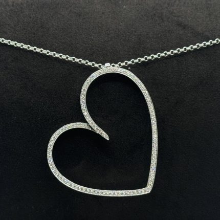 Collana Cuore Giorgio Visconti Oro Bianco 18 kt e Diamanti