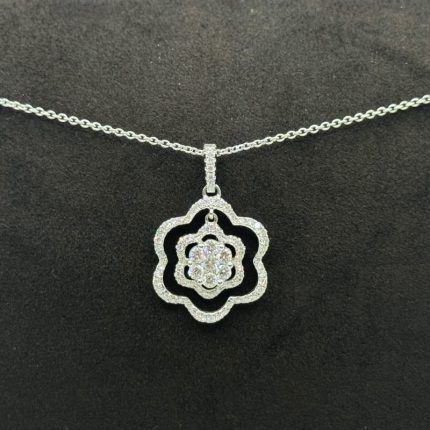 Collana Fiore Giorgio Visconti Oro Bianco 18 kt e Diamanti