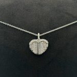 Collana Cuore Polello Oro Bianco 18 kt e Diamanti