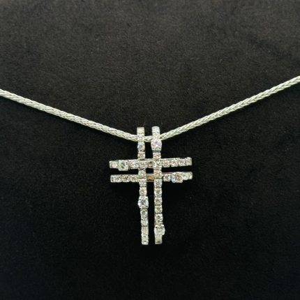 Collana Croce Damiani Oro Bianco 18 kt e Diamanti