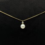 Collana Yukiko Oro Giallo 18 kt Diamante e Perla Acqua Dolce
