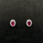 Orecchini Bibigì Oro Bianco 18 kt Diamanti e Rubini