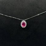 Collana Bibigì Oro Bianco 18 kt Diamanti e Rubino