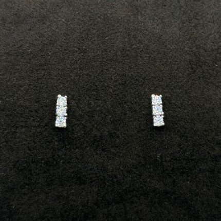 Orecchini Trilogi Oro Bianco 18 kt e Swarovski