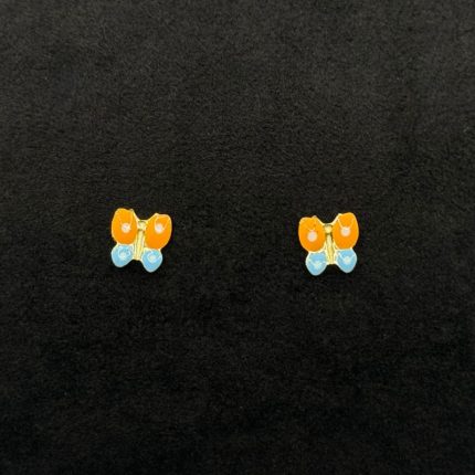 Orecchini Farfalla Oro Giallo 18 kt Smaltati