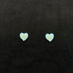 Orecchini Cuore Oro Giallo 18 kt Smaltati