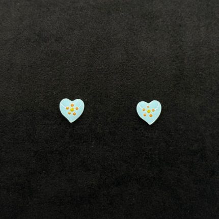 Orecchini Cuore Oro Giallo 18 kt Smaltati