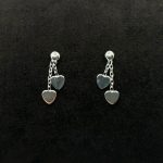 Orecchini Pendente Cuore Oro Bianco 18 kt