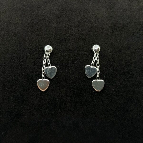 Orecchini Pendente Cuore Oro Bianco 18 kt