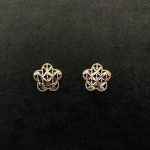 Orecchini Fiore Oro Bianco e Rosé 9 kt