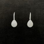 Orecchini Pendenti Goccia Oro Bianco 9 kt e Swarovski