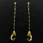 Orecchini Pendente Comete Oro Giallo 18 kt e Topazio Champagne