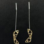 Orecchini Pendenti Comete Oro Rosé e Bianco 18 kt e Diamanti