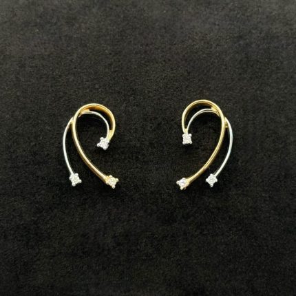 Orecchini Comete Oro Rosé e Bianco 18 kt e Diamanti