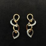 Orecchini Pendenti Comete Oro Rosé e Bianco 18 kt e Diamanti