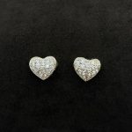 Orecchini Cuore Oro Giallo 18 kt e Swarovski