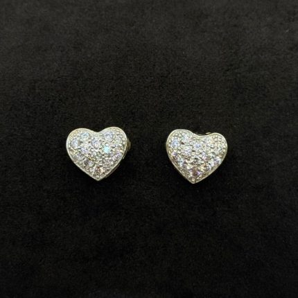 Orecchini Cuore Oro Giallo 18 kt e Swarovski