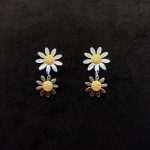 Orecchini Margherite Pendente Oro Bianco 18 kt