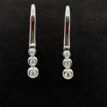 Orecchini Pendenti Oro Bianco 18 kt e Swarovski