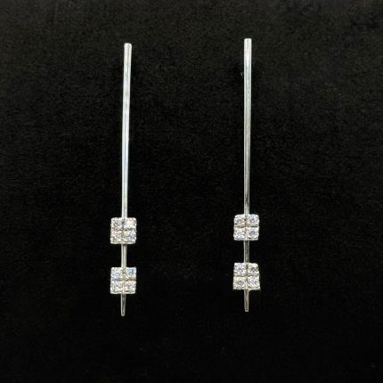 Orecchini Pendenti Oro Bianco 18 kt e Swarovski