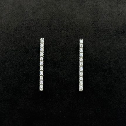 Orecchini Pendenti Oro Bianco 18 kt e Swarovski