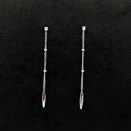 Orecchini Comete Pendenti Oro Bianco 18 kt e Diamanti